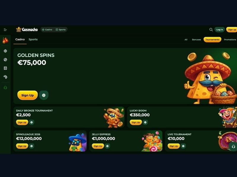 Casinacho Casino (Nacho Casino) móvil para jugadores de live españoles: Lightning Roulette, Crazy Time y Live Tournament en smartphone